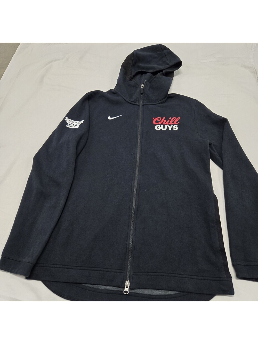 Sz MEDIUM Nike Pardon My Take Hoodie Chill Guys Barstool Showtime Full-Zip Black